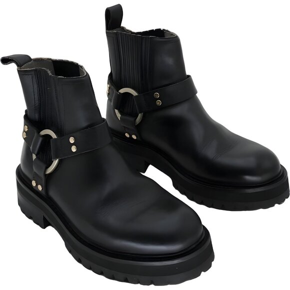 AllSaints Maddie Lug Sole Biker Boots EU 40 - Stylish Women's Footwear - Picture 4 of 6